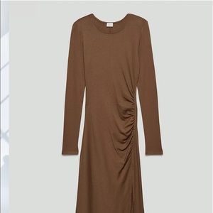 Wilfred midi dress never worn aritzia small brown